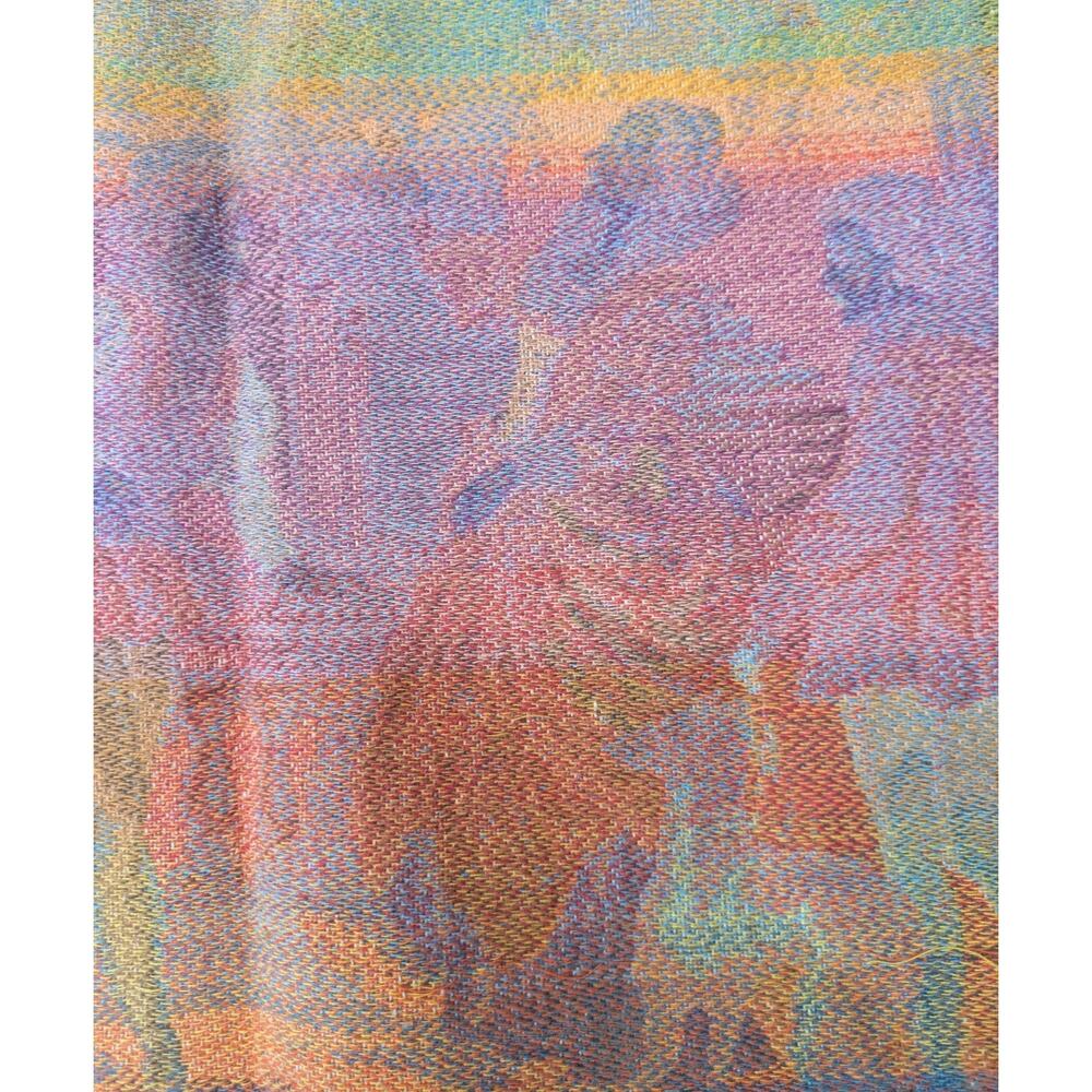 Vintage Belgian Woven Tapestry Venice Canal Gondola Scene Made in Belgium 36x36 - Picture 12 of 16